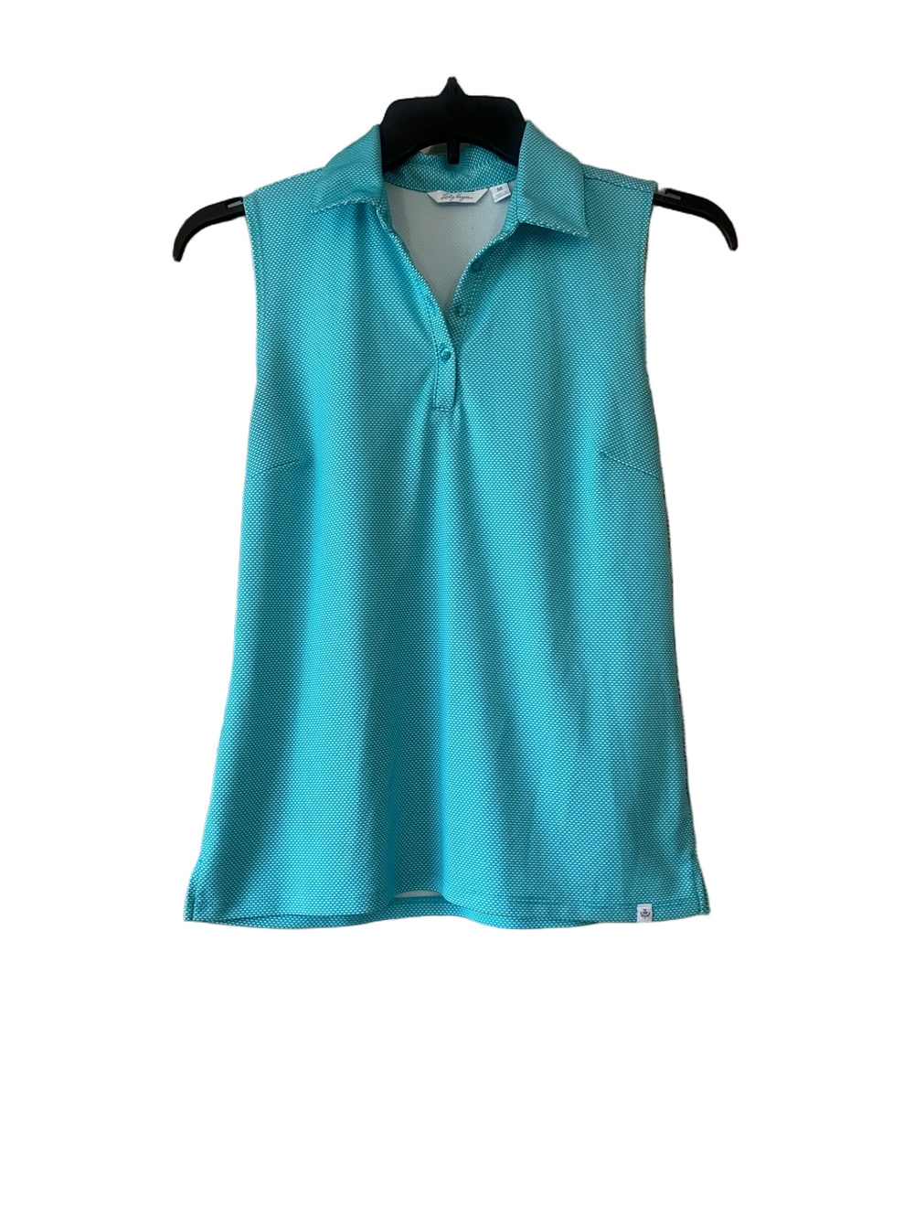 Lady Hagen Sleeveless Polo Tank - Turquoise